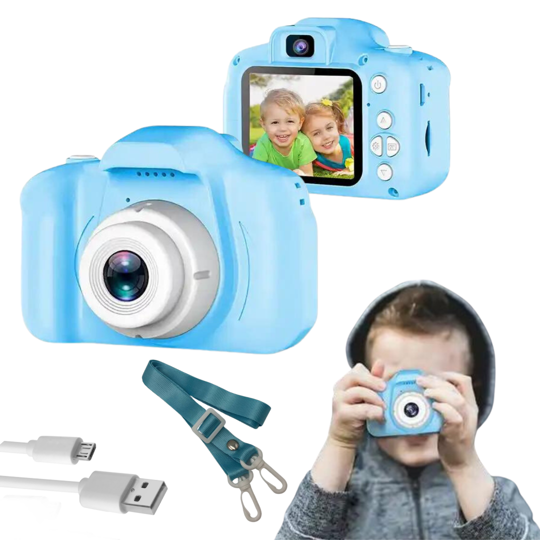 Dětský fotoaparát digitální kamera pro děti modrý kočička