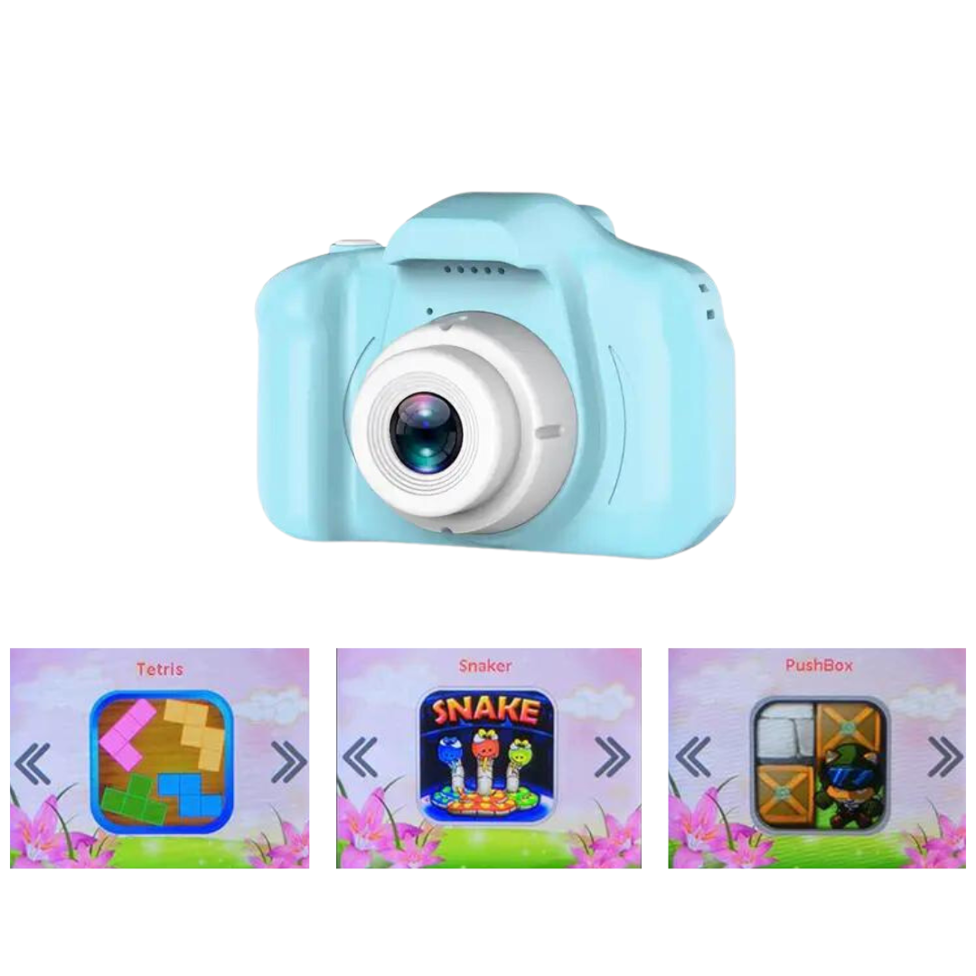 Dětský fotoaparát digitální kamera pro děti modrý kočička - Obrázek 4