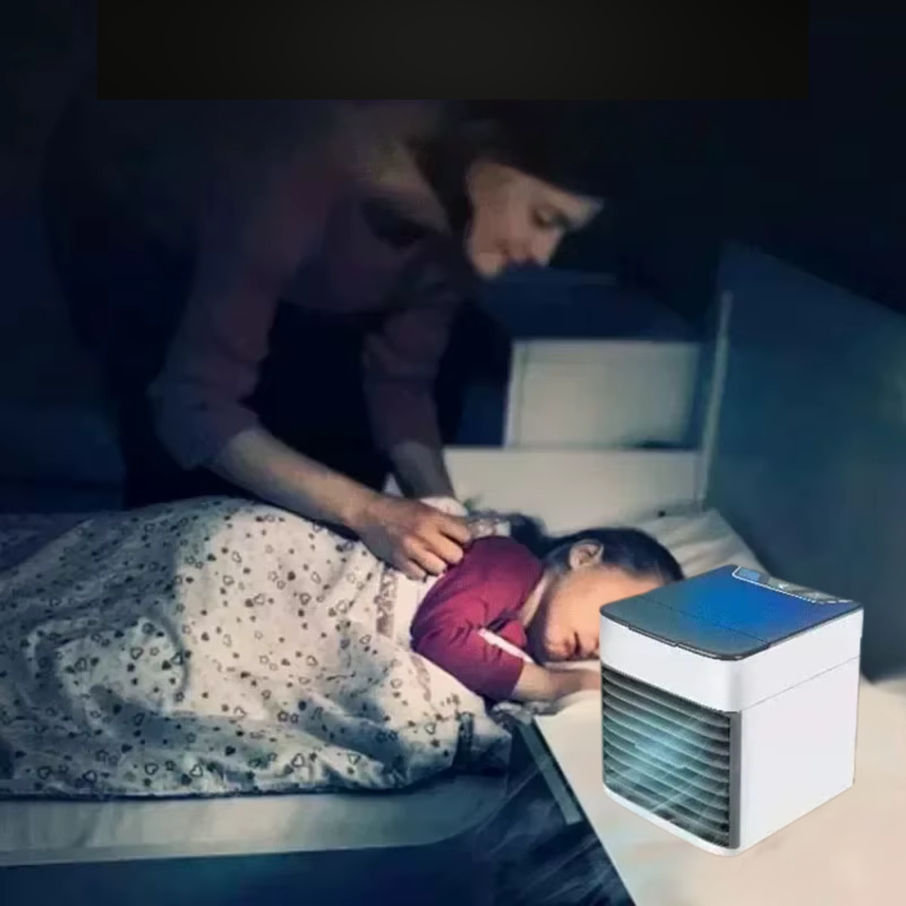 Mini klimatizér na vodu a led USB přenosný malý ventilátor a zvlhčovač 3v1 - Obrázek 9