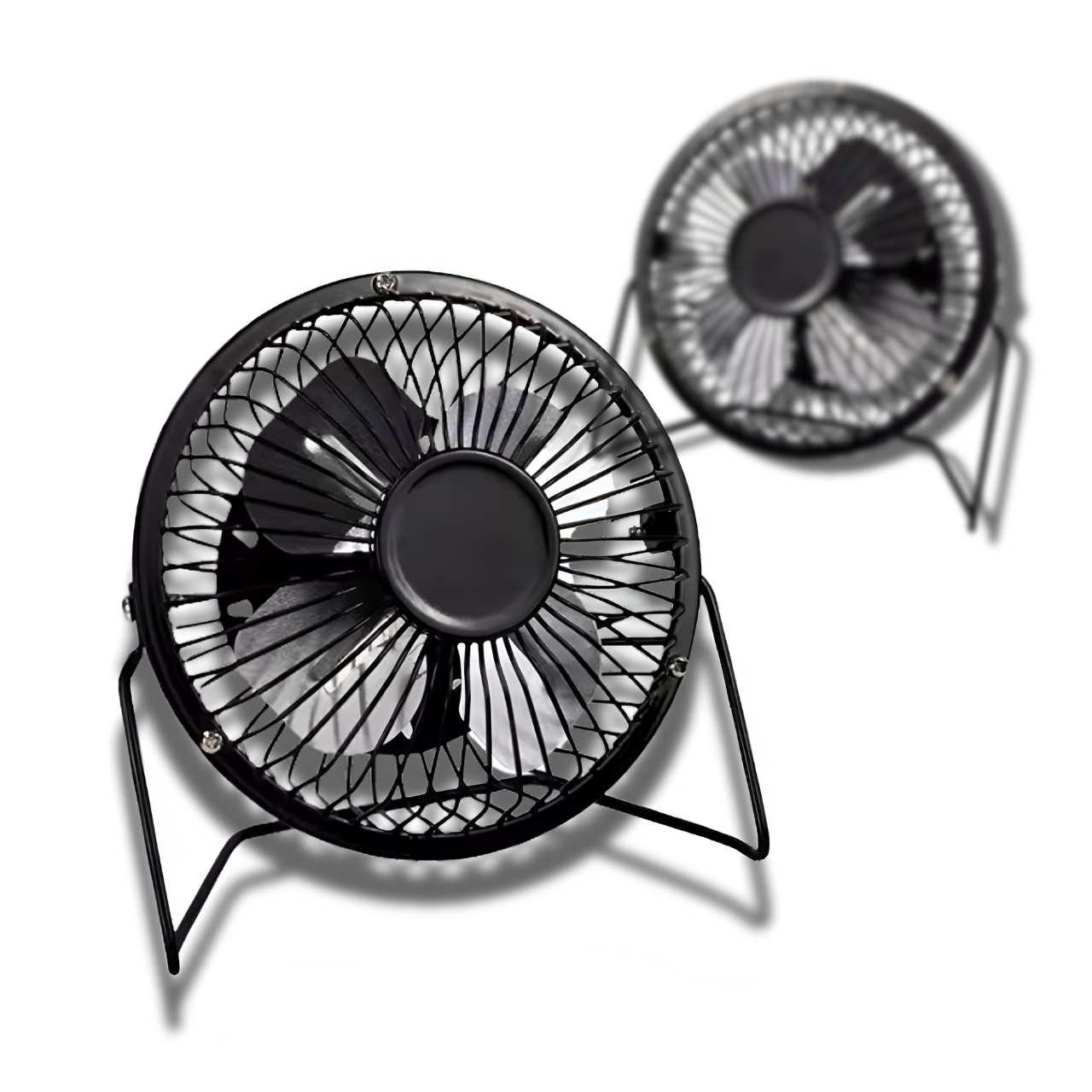 Mini stolní ventilátor malý přenosný USB větrák černý