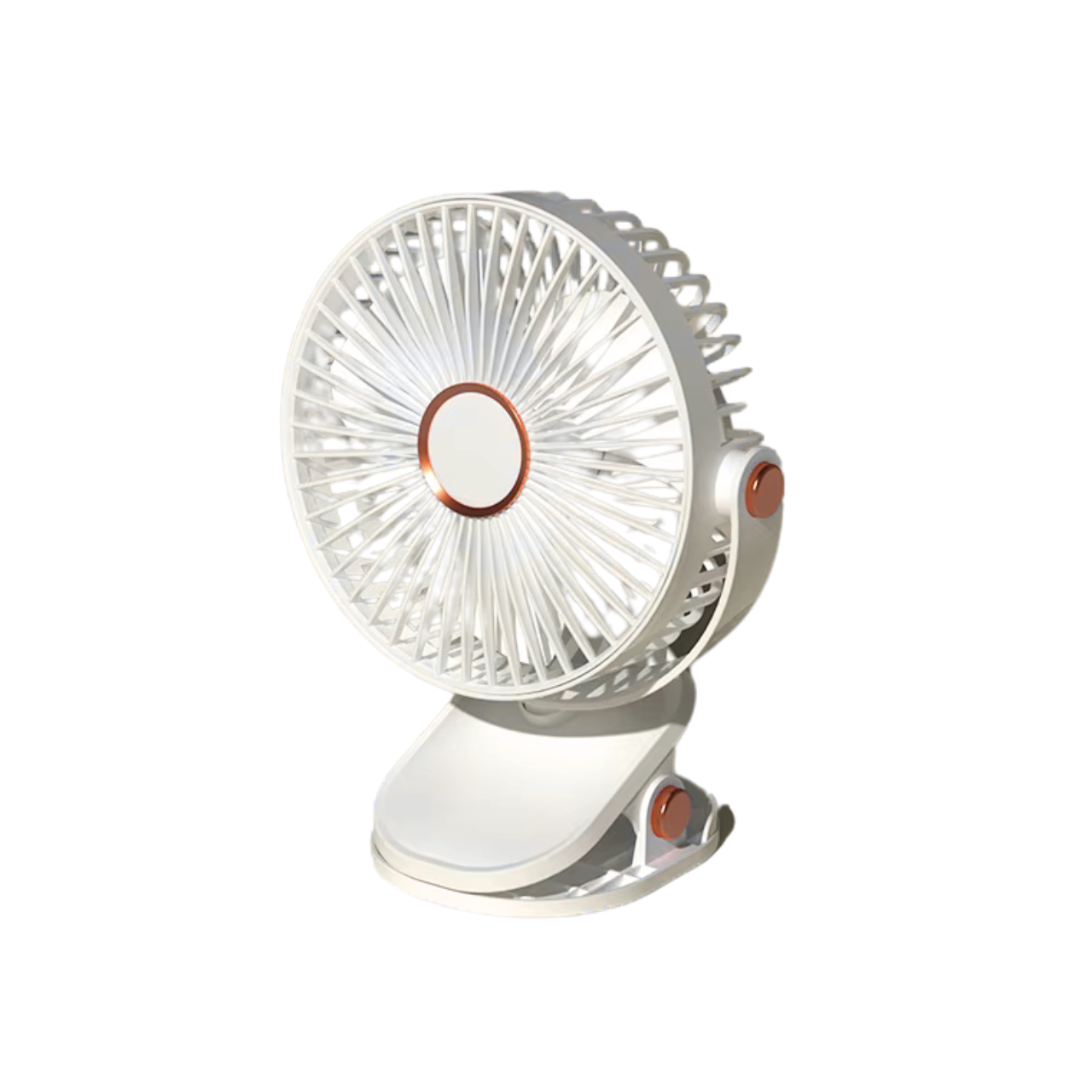 Mini stolní ventilátor LED malý přenosný větrák s klipem bílý - Obrázek 4