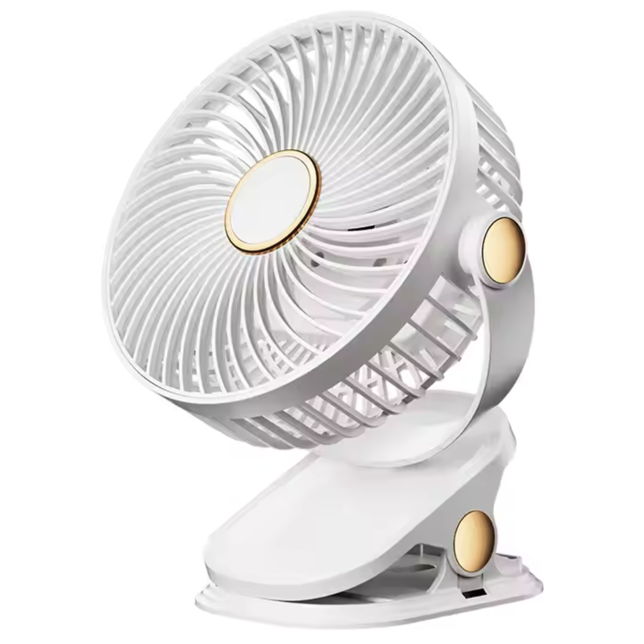 Mini stolní ventilátor LED malý přenosný větrák s klipem bílý - Obrázek 12