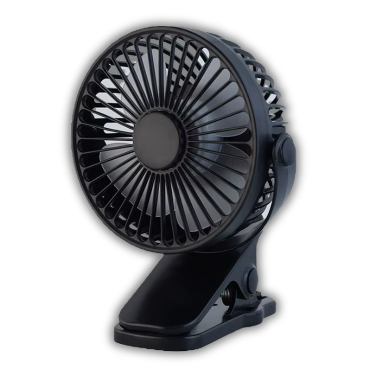Mini stolní ventilátor malý přenosný větrák s klipem černý