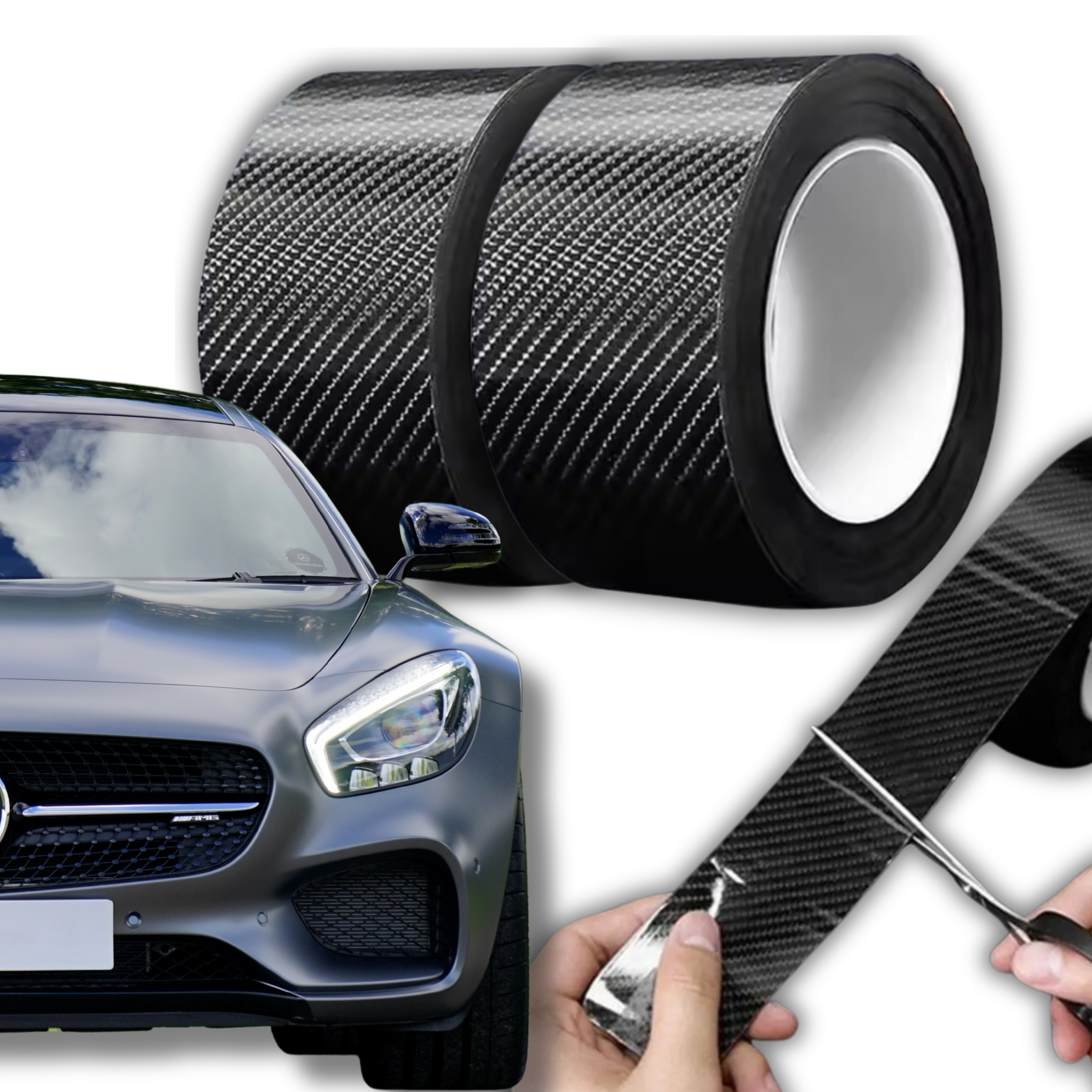 Ochranná páska do auta fólie carbon silný prah nárazníky karbonová černá 10 cm × 3 m